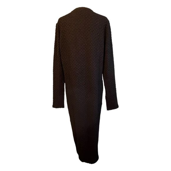 Dolan Left Coast Collection Crinkle Cover-Up Cardigan Black Knit Tie Front M - Picture 4 of 9